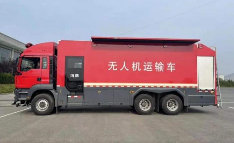 Sinotruk HOWO 6×4 Fire Drone Transport Truck detail view 3